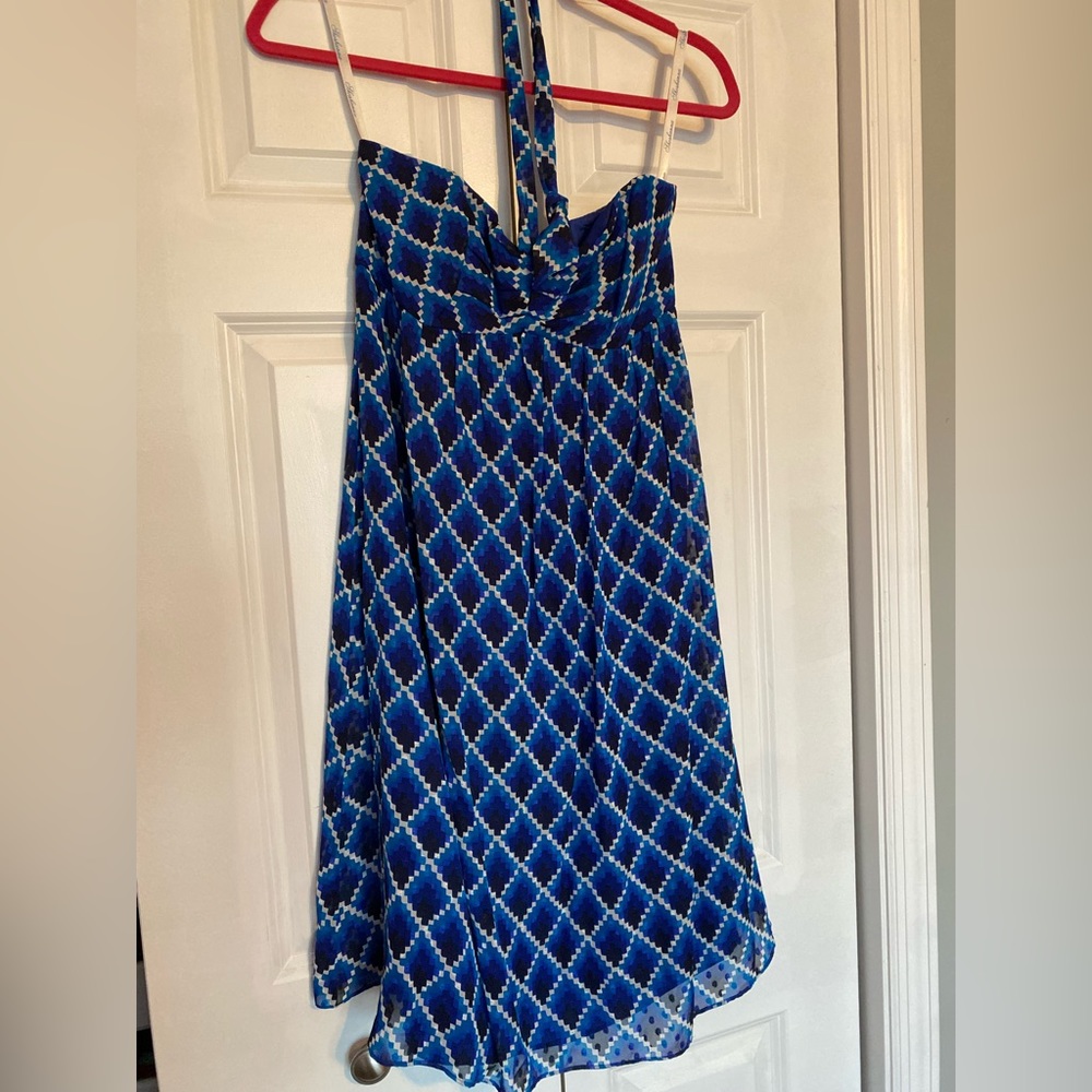 Shoshanna Size 8 Tie Halter Top, fun plaid summer dress